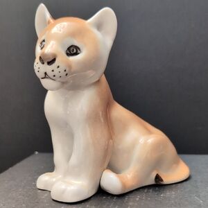 VGT,Lomonosov Porcelain Lion Cub Figurine,By B.Vorobiev,USSR.